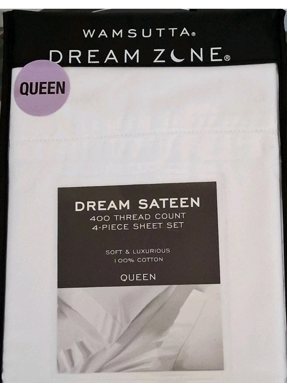Wamsutta Dream Zone Dream Sateen Queen Sheet Set - White 400 TC